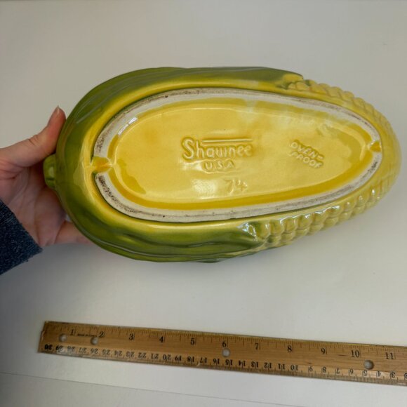 Vtg Shawnee USA Corn on Cob Ceramic Casserole Dish No Lid Replacement Bottom - Picture 6 of 9